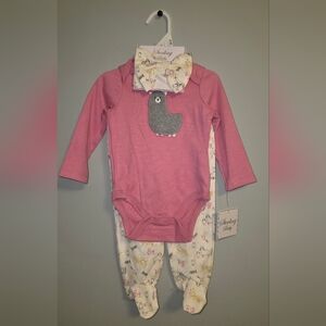 Baby Pink and Cream Bodysuit Set